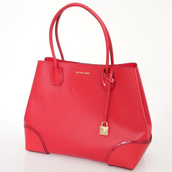 Michael Kors Handbags - Michael Kors Tote Red Leather Handbag